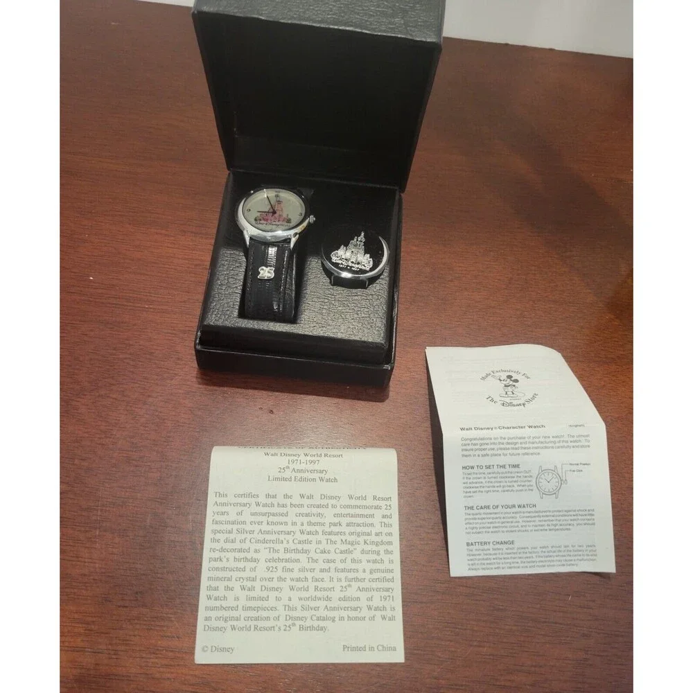 Disney Catalog Walt Disney World 25th Anniversary Birthday Cake Watch and Pin